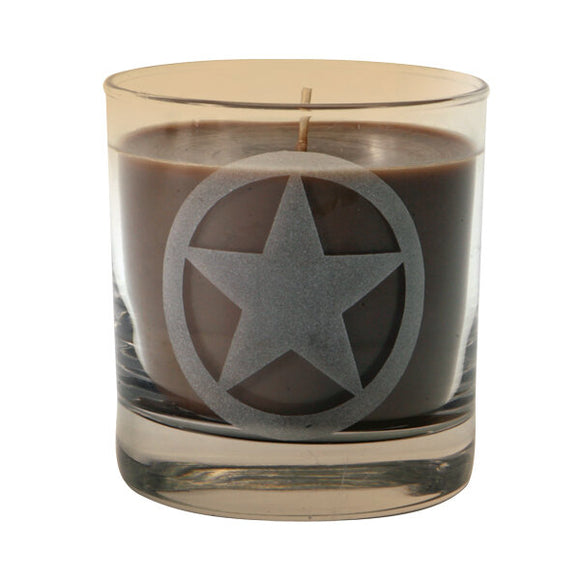 Etched Lonestar Glass Candle-Leather