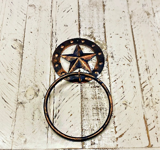 Rustic Star Towel Ring Holder