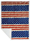 Wrangler Stars & Stripes USA American Flag Sherpa Fleece Throw Blanket