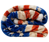 Wrangler Stars & Stripes USA American Flag Sherpa Fleece Throw Blanket