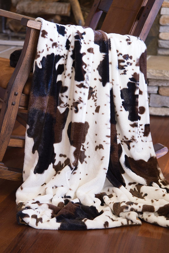 Cowhide Faux Fur Throw