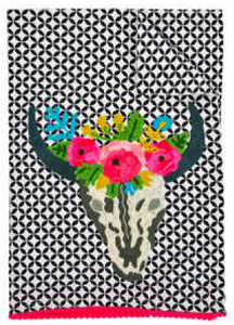 Embroidered Ranch Skull Tea Towel