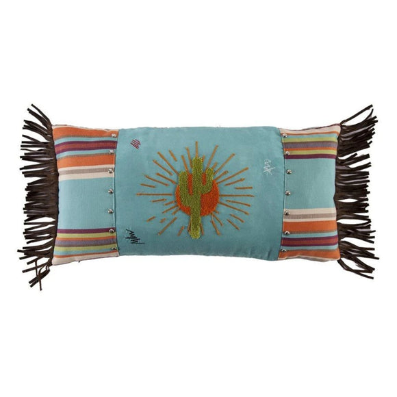 Serape Sunburst Lumbar Pillow W/ Embroidery Details