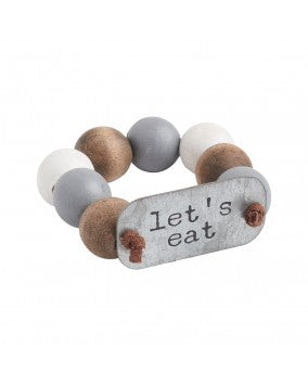 LET'S EAT BEADED NAPKIN RING