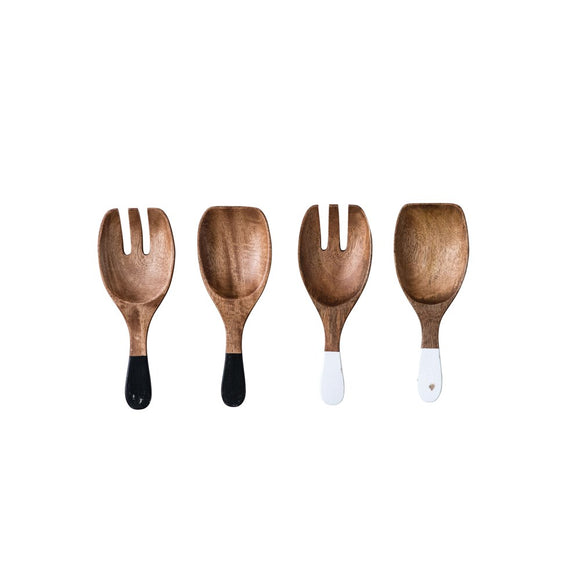 Hand-Carved Wood Salad Servers