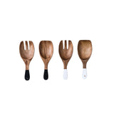 Hand-Carved Wood Salad Servers