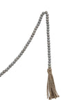 Jute & Wood Bead Garland w/ Tassels, Grey