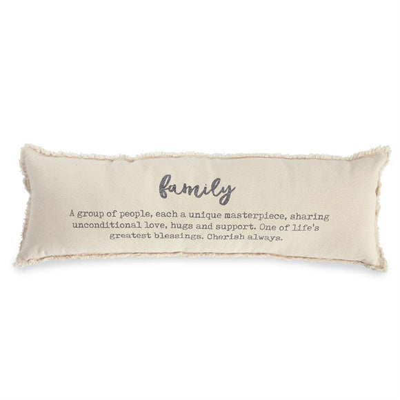 Washed Canvas Family Definition Pillow