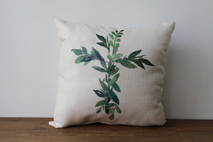 Green Leaf Cross Pillow