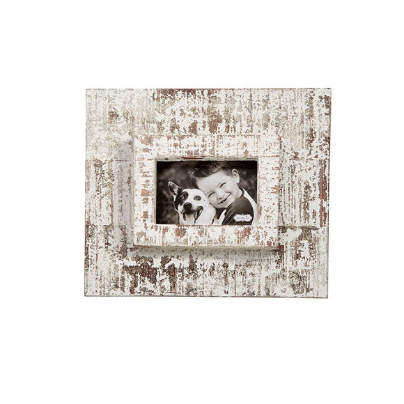 Small White-Wash Layered Wood Frame