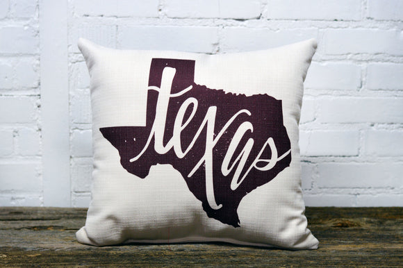 Texas Maroon Pillow